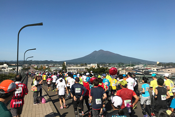 アップルマラソン・スタート直後の絶景（2017年）