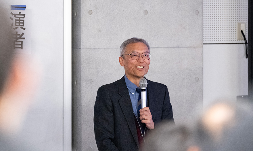 乳酸研究会で講演した八田秀雄教授（写真／小野口健太）