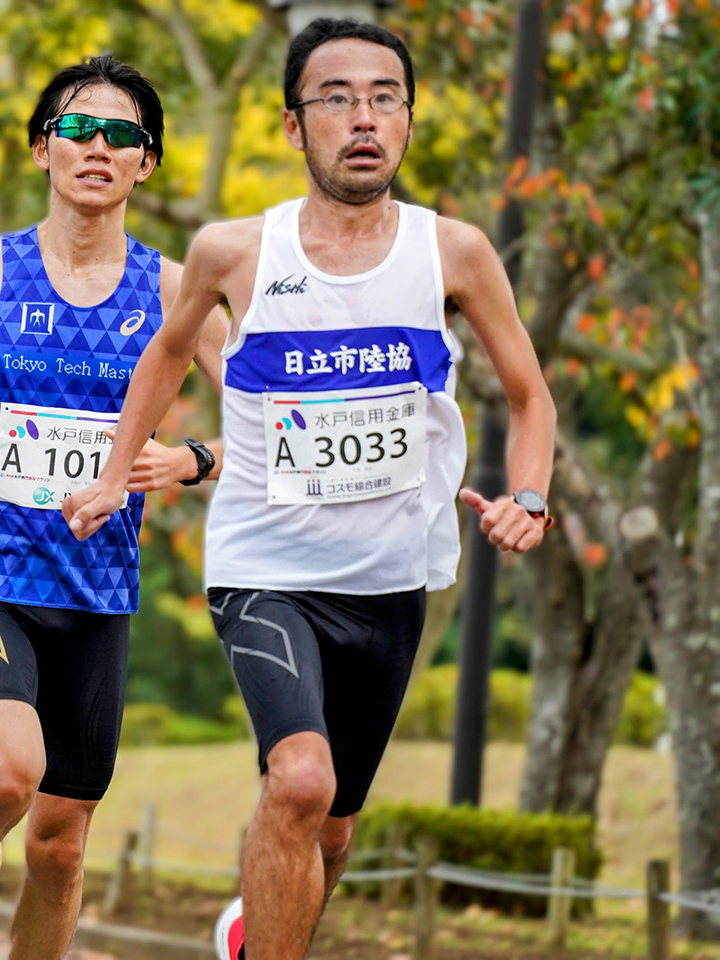 2023年水戸黄門漫遊マラソンを走る川端さん（写真／河原井司）