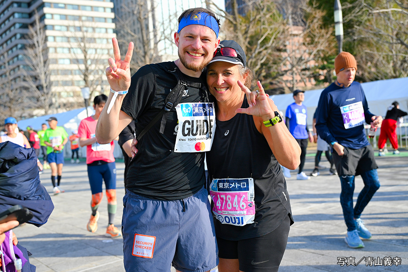 ガイドランナーとレヒトさん（右）