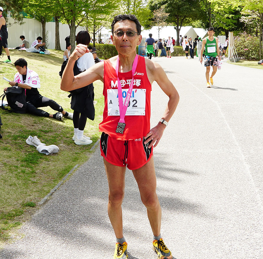 長野マラソン65～69歳の部で1位になった高橋英雄さん
