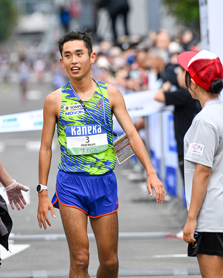 今年の北海道マラソンで、2時間10分59秒をマークして男子3位に入った荒生選手 （写真／釜石由起）